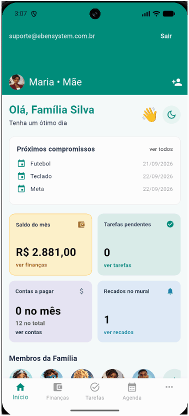Demonstração animada do aplicativo EbenFamily